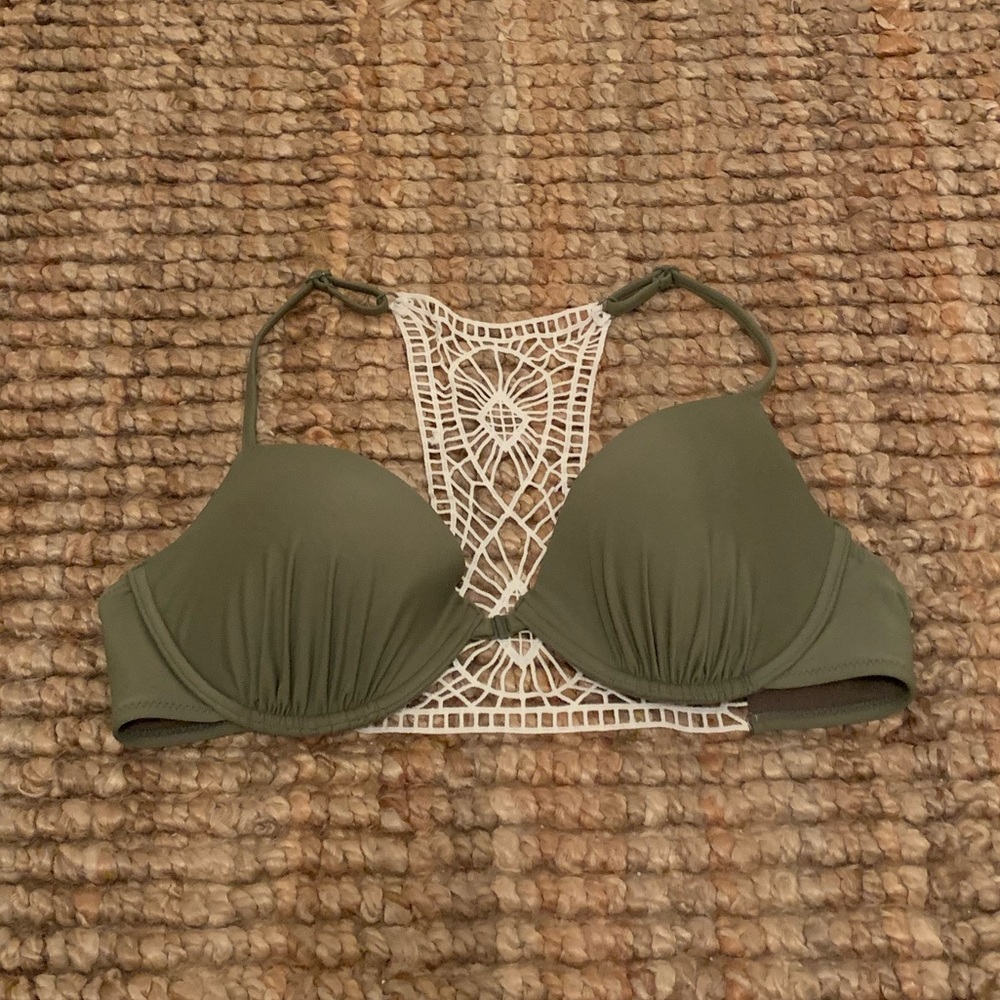 Racerback Lace Detail Bikini Top